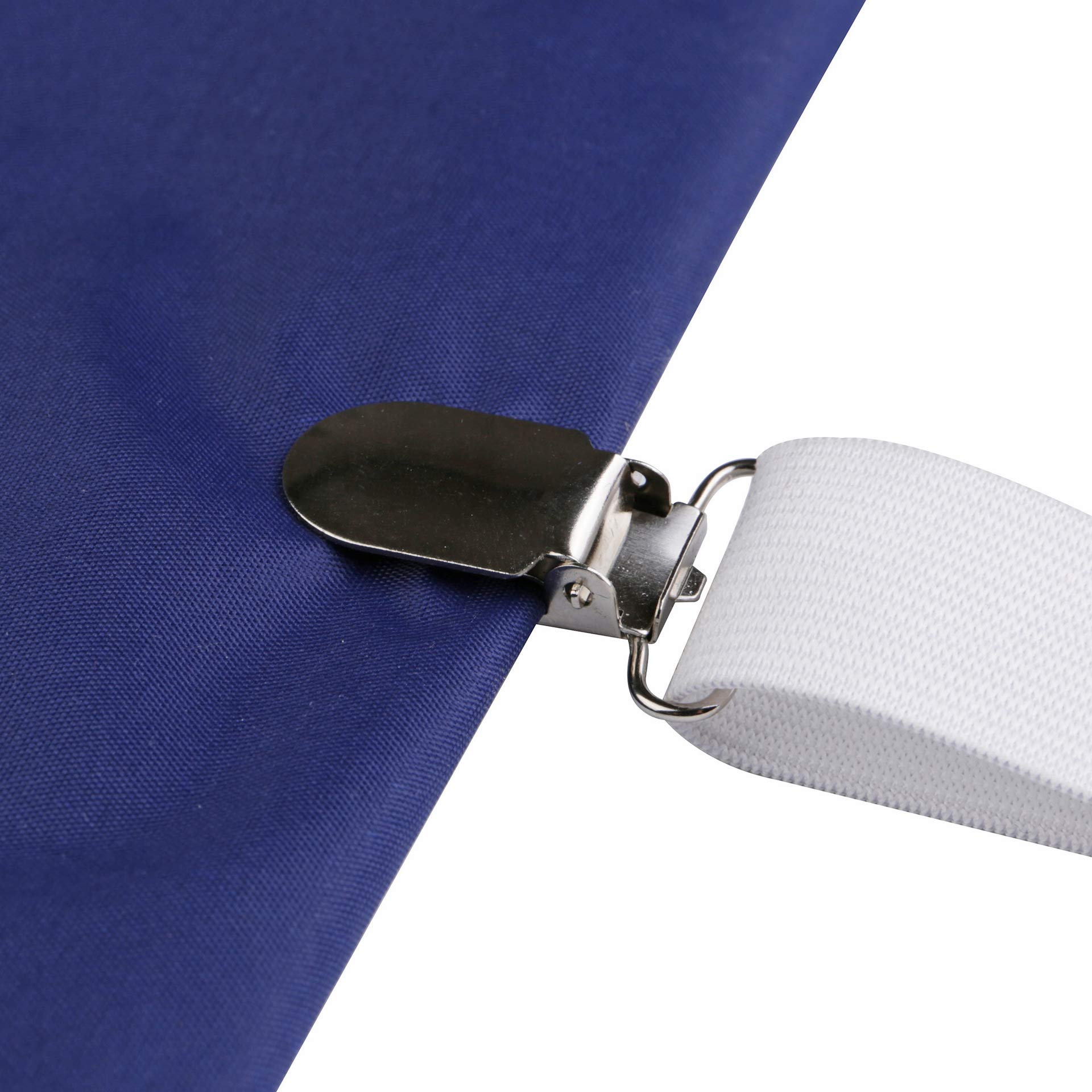 Beedsooth 4 Stuks Elastische Lakenspanner met Metalen Clips Verstelbare Elastisc