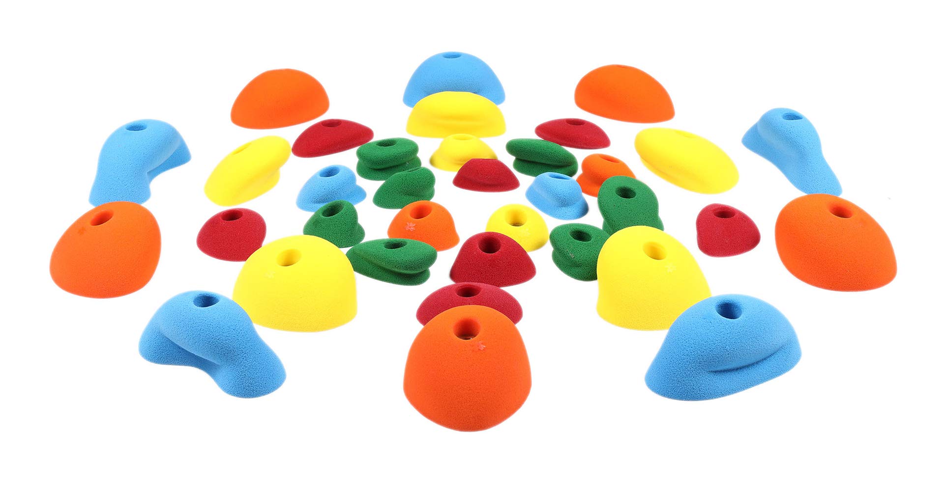 Atomik Rock Climbing Holds Set of 90 Bolt-On Steep Walls in Assorted Bright Tones