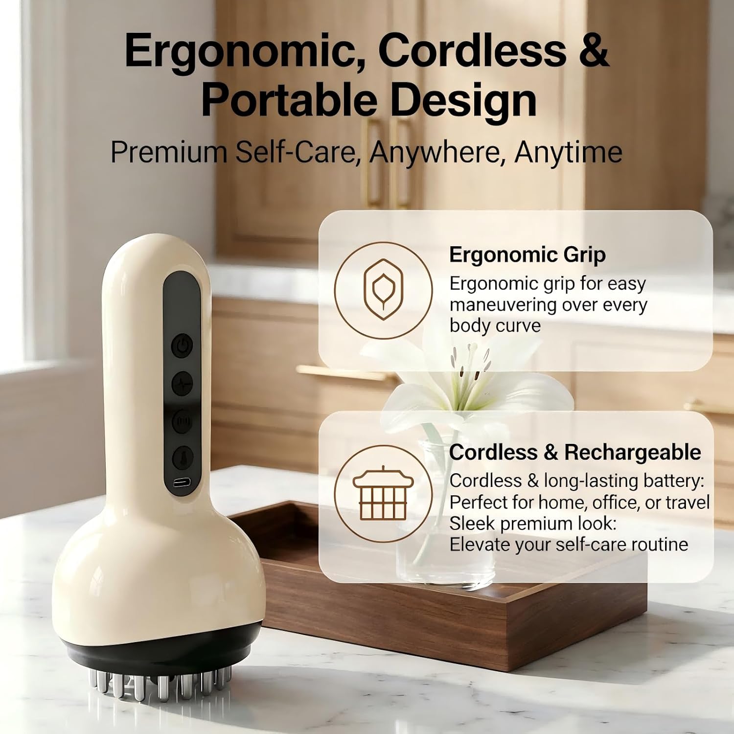 4-in-1 Body Sculpting Machine - Lymphatic Drainage Massager & Anit Cellulite Tool Help Skin Tightening & Reduce Stretch Marks, Firming Tool for Belly, Legs, Arms & Glutes - Improves Circulation