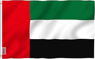 Fly Breeze 3x5 Feet United Arab Emirates Flag - Vivid Color and Fade proof - Canvas Header and Double Stitched - Arab Arabic Flags Polyester with Brass Grommets 3 X 5 FT