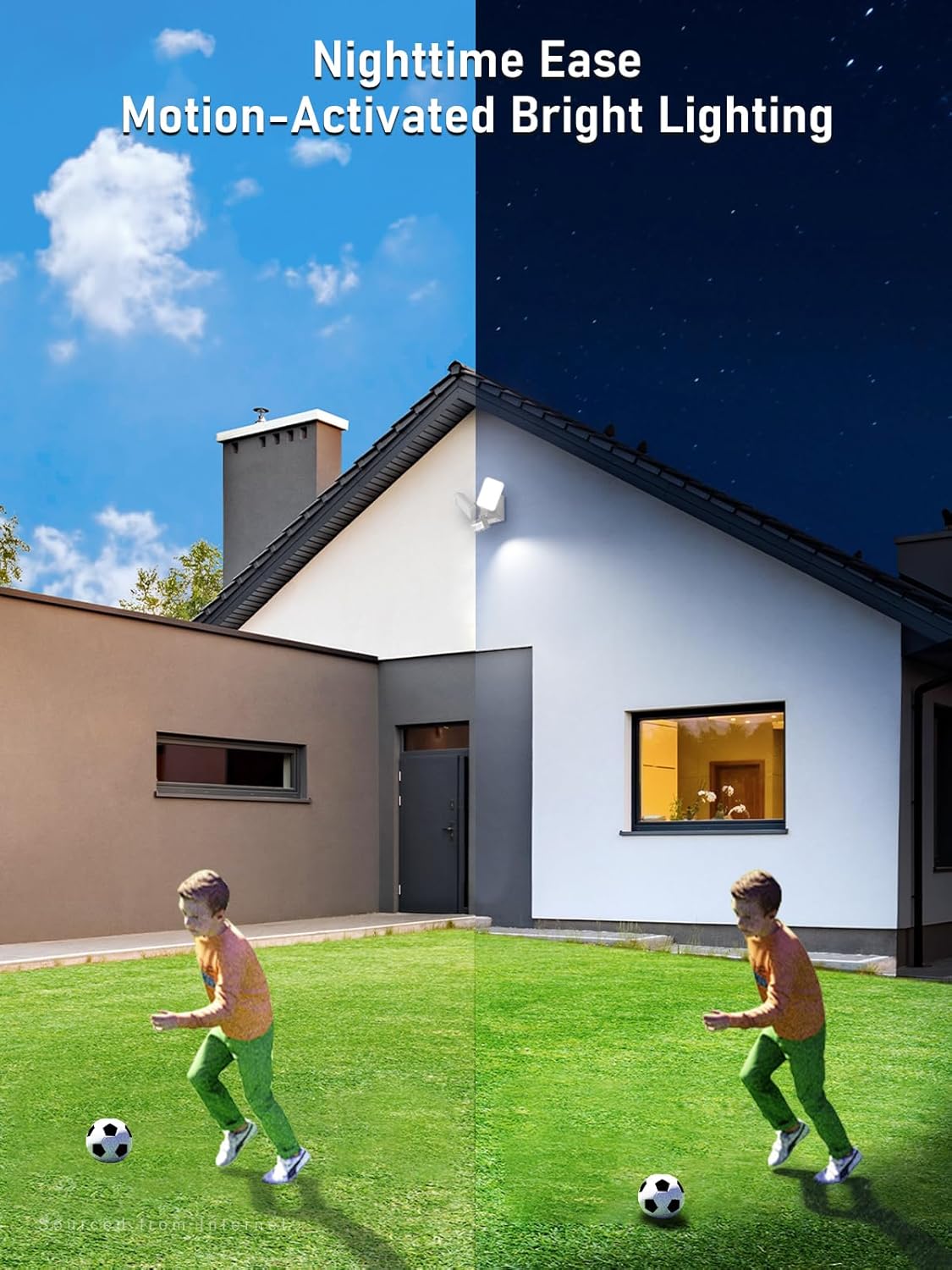 LEONLITE 28W LED Security Light with GFCI Outlets, Motion Sensor & Dusk to Dawn Flood Lights Outdoor, Adjustable 2-Head, Wet Location, 5000K Daylight, ETL Listed, White