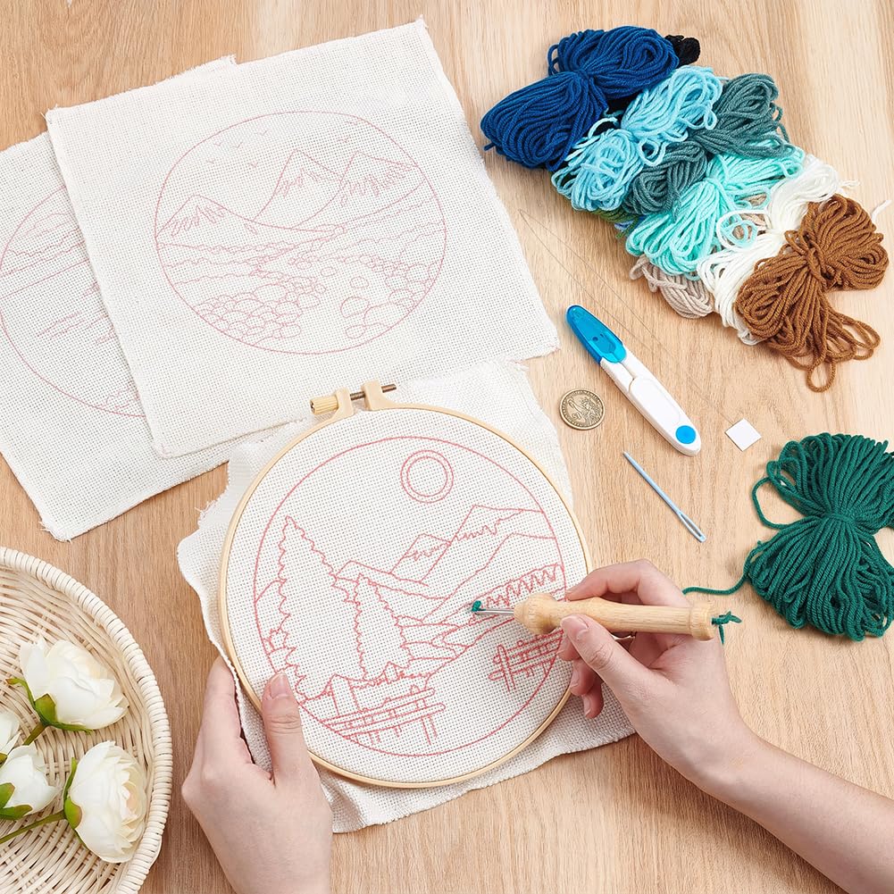 Beginner Punch Needle Kits - Landscape Embroidery -4