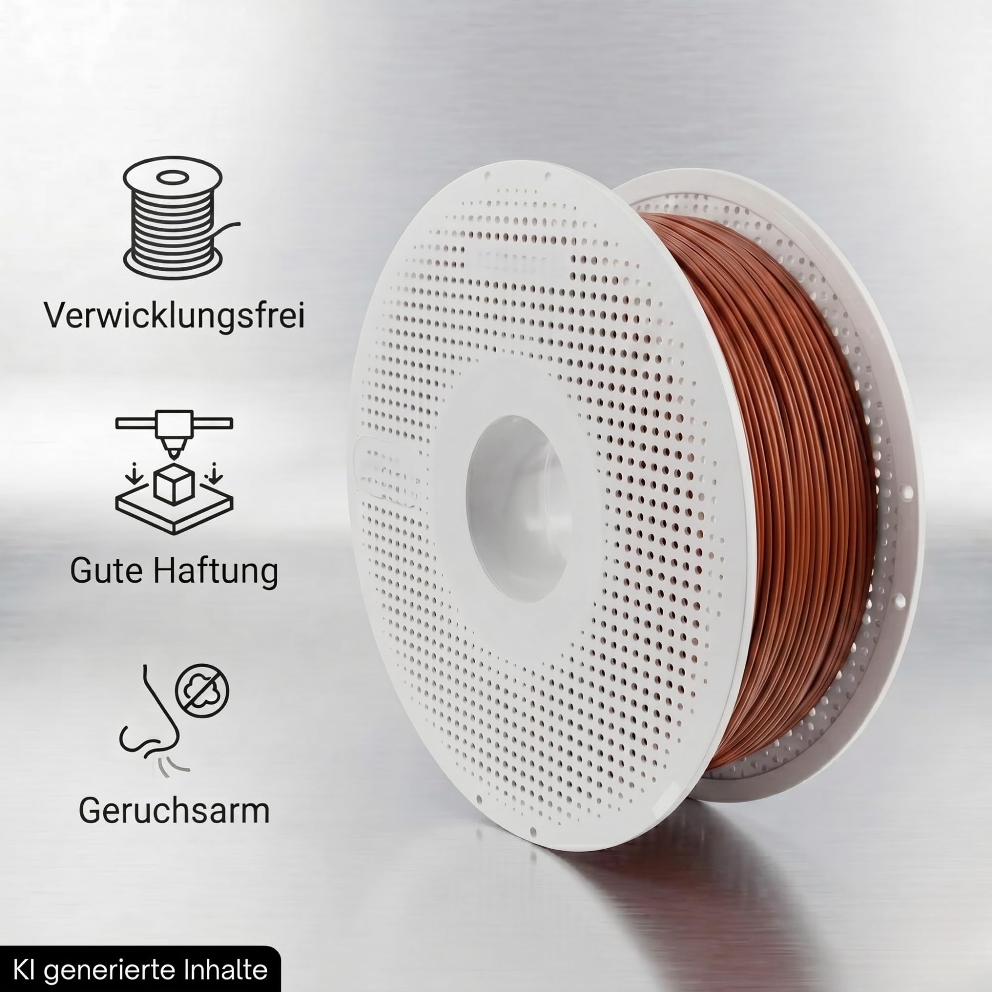 PETG - Filamento base da 1,75 mm, adatto per Bambu Lab PETG con chip RFID per AMS Bambulab, accessorio per stampante 3D con bobina (marrone)