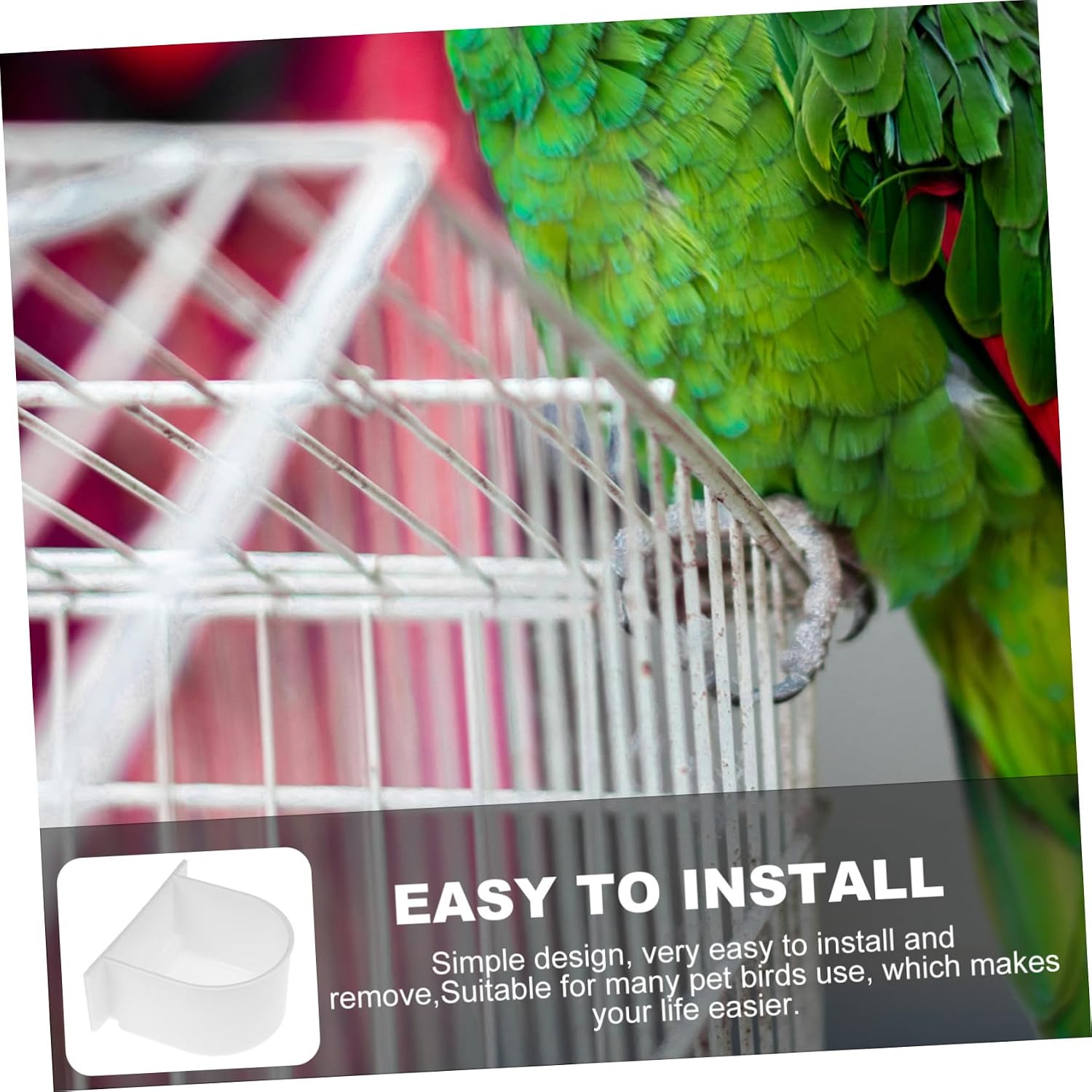 8pcs Bird Cage Food Dispenser Bird Feeder Bowls for Parrots Budgies Cockatiels Easy to Install Half Food Holder