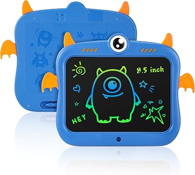 LCD Writing Tablet for Kids, 8.5 inch Doodle Board Drawing Pad, Little Monster Toys for Kids, Travel Toys for 3 4 5 6 7 8 Year Old Boys Girls Birthday Gifts Blue