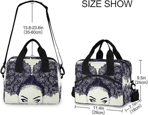 Miniatura 3 de ALAZA Lonchera aislada con cabello rizado, reutilizable, con correa para el hombro, para mujeres, hombres y adultos, 19 latas (12.5 litros)