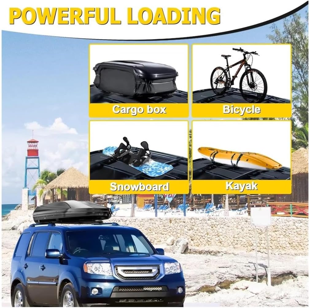 Roof Rack Cross Bars for Pilot 2009-2015 SUV Luggage Carrier Kayaks Bike Canoes Rooftop Holder 45KG Load Roof Rack Cross Bars Car Roof Bars