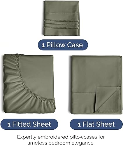 Vista 185 de Juego de sábanas de 4 piezas tamaño king, extrasuaves, transpirables y refrescantes con esquinas profundas, sábanas de fácil ajuste y sin arrugas