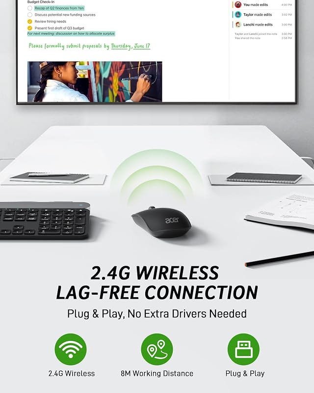Mouse Acer în timpul utilizării
