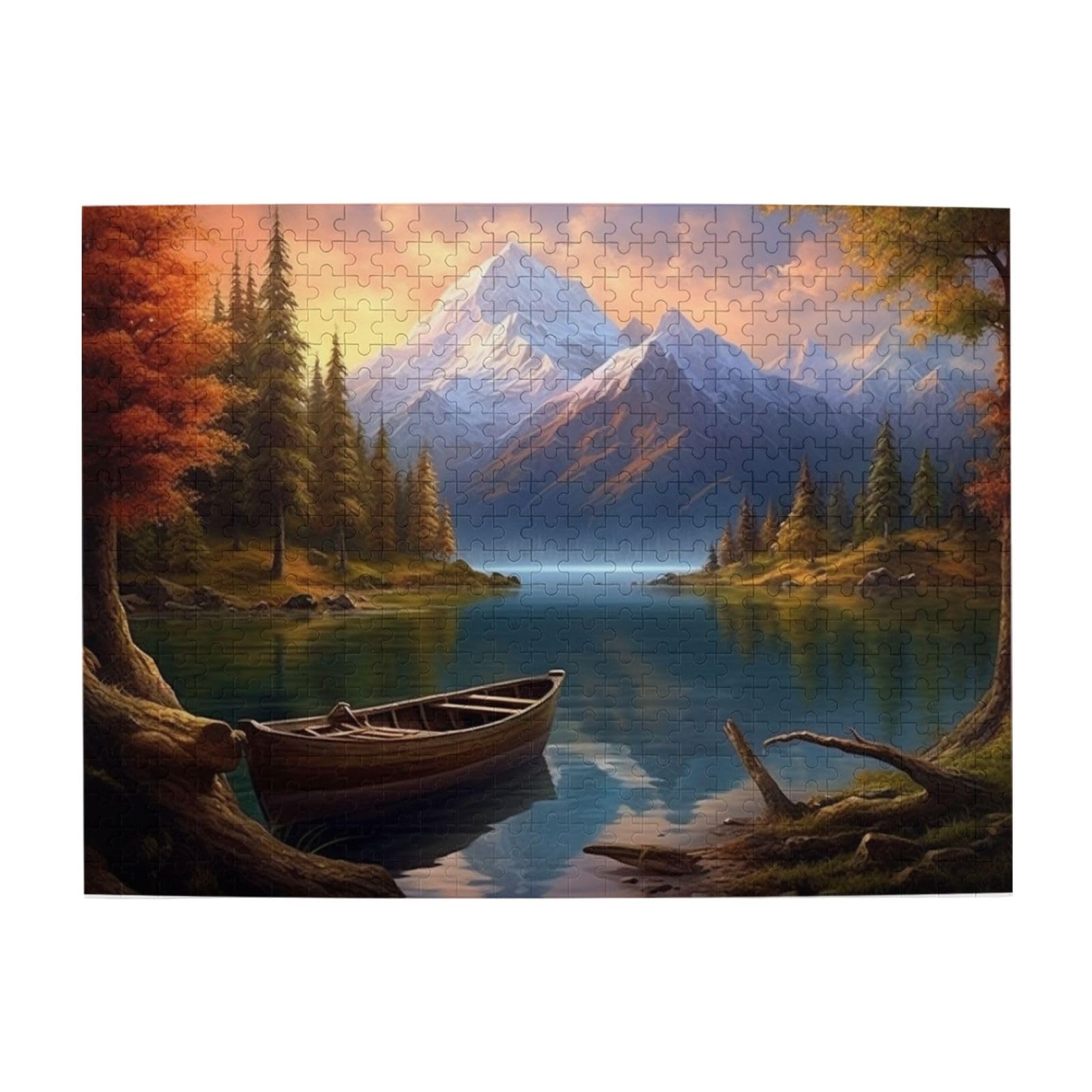 Amazon.com: Jigsaw Puzzle 500 Pieces for Adults,Canoe Lakepuzzle
