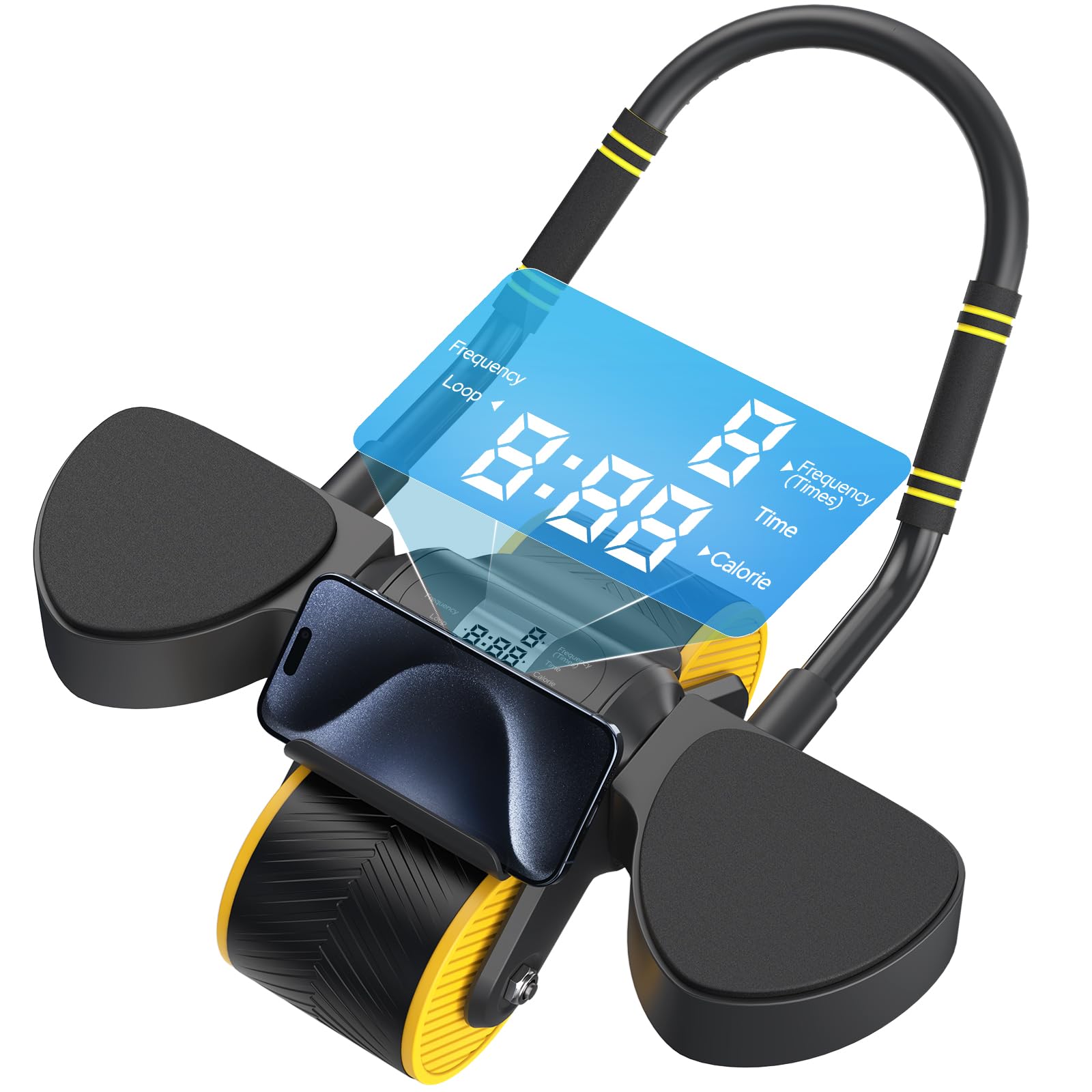 Halohop Ab Roller Wheel with Calorie Record Counting Exercise Wheel For Abdominal Core Strength Training, Automatic Rebound,Premium Abdominal Ab Roller with Phone Holder for Men Women (B0CR6G41V9) Amazon Price History, Amazon Price Tracker