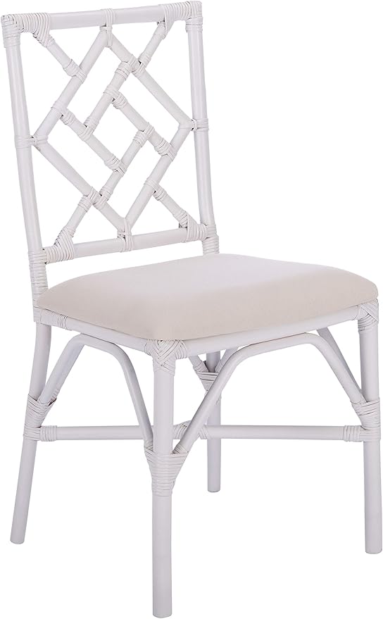 Sillón Acento Rattan Blanco con Cojín Set de 2 miniatura 4