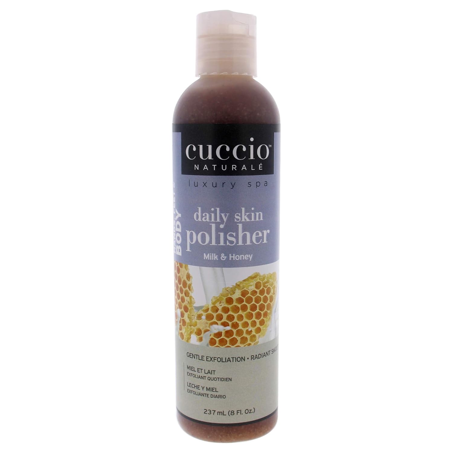 Cuccio Naturale Daily Skin Body Polisher - Soothes And Softens Your Skin - Gentle Exfoliation Process - Lifts Dead Cells From The Skin’s Surface - Radiant Skin - Milk And Honey - 8 Oz : Hand And Nail Care Products : Beauty & Personal Care
