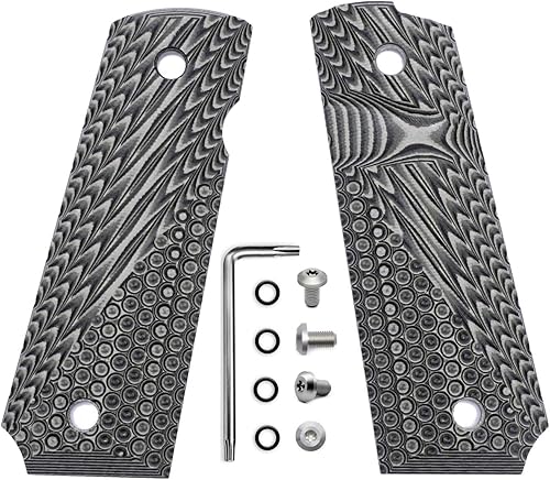 1911 G10 Grips, tamaño completo (gobiernocomandante) - Corte de seguridad Ambi - Textura OPS 8 colores