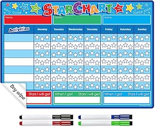 The Magnet Shop TMS - Tabla de recompensas y pizarra blanca para niños, tamaño A3, color azul