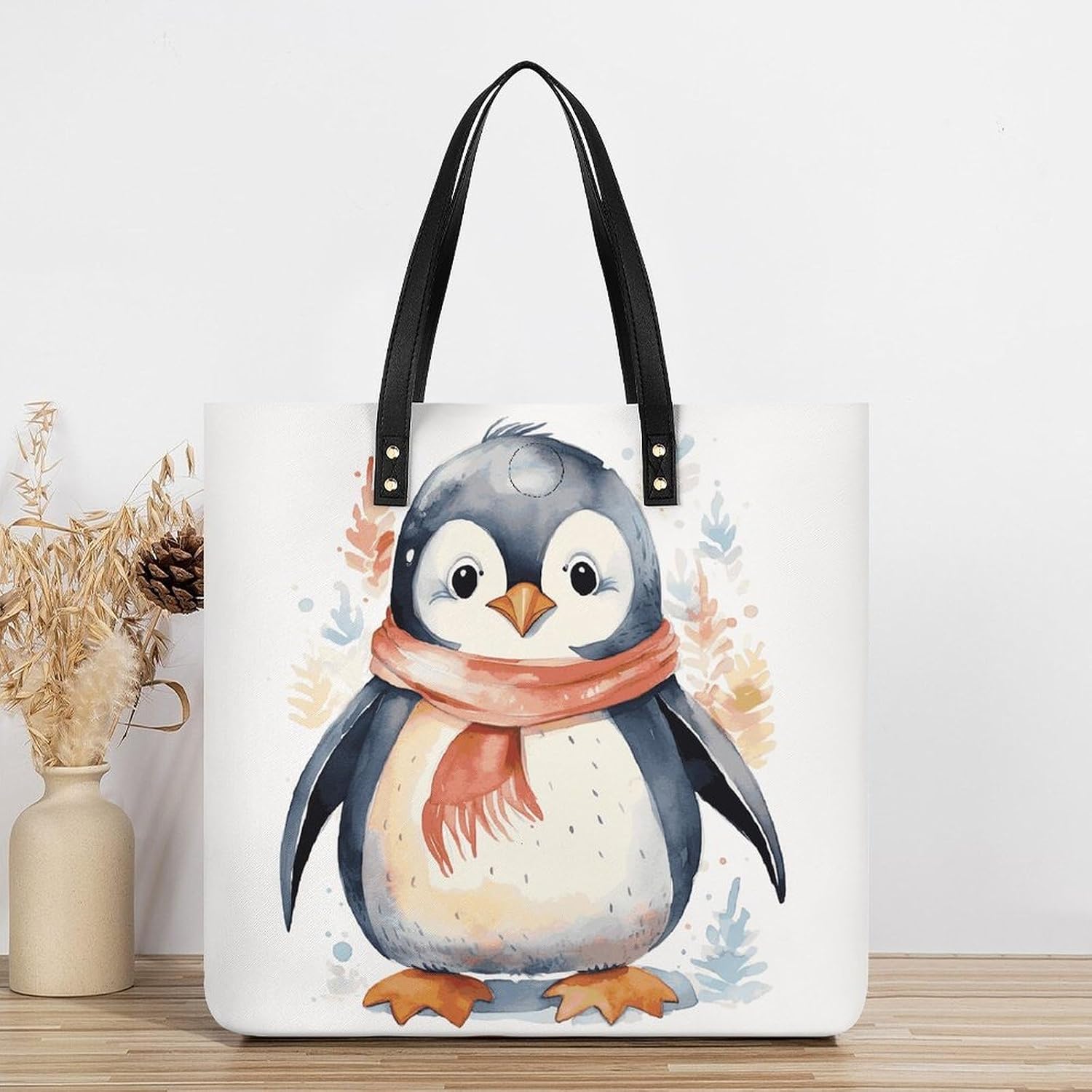 Cute Cartoon Penguin Handbags Large Capacity, Tote Bag Stylish Slouchy, Shoulder Bags for Work Beach Travel And Shopping Grocery.