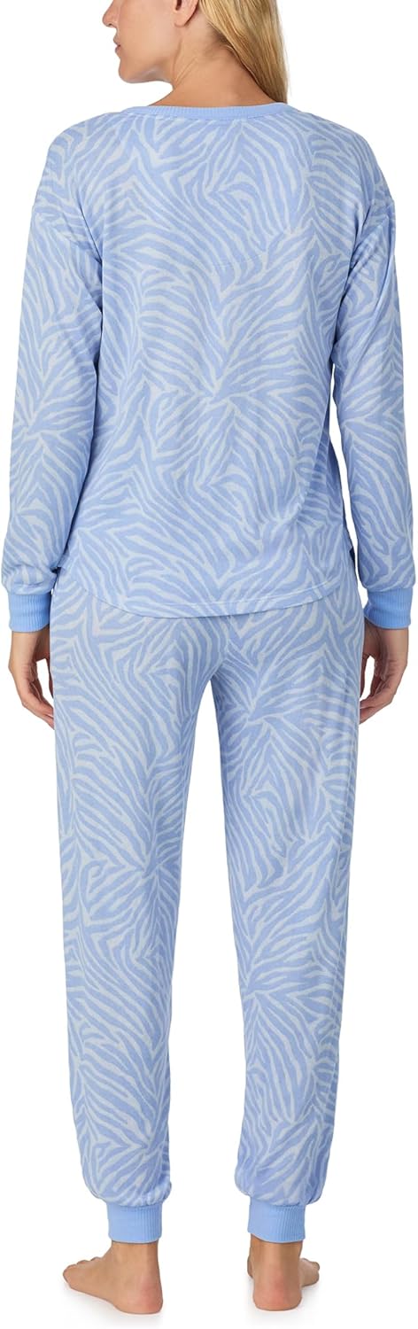 kate spade new york Women's 2-Piece Long Sleeve Henley Top & Jogger Pant Pajama Set, Brushed Cozy Soft Jersey, Ribbed Cuffs - Image 3