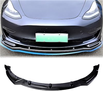 Front Bumper Lip Front Spoiler Front Wing Fit for Tesla Model Y Accessories 2020 2021 2022 2023 2024 Glossy Carbon Fiber Pattern