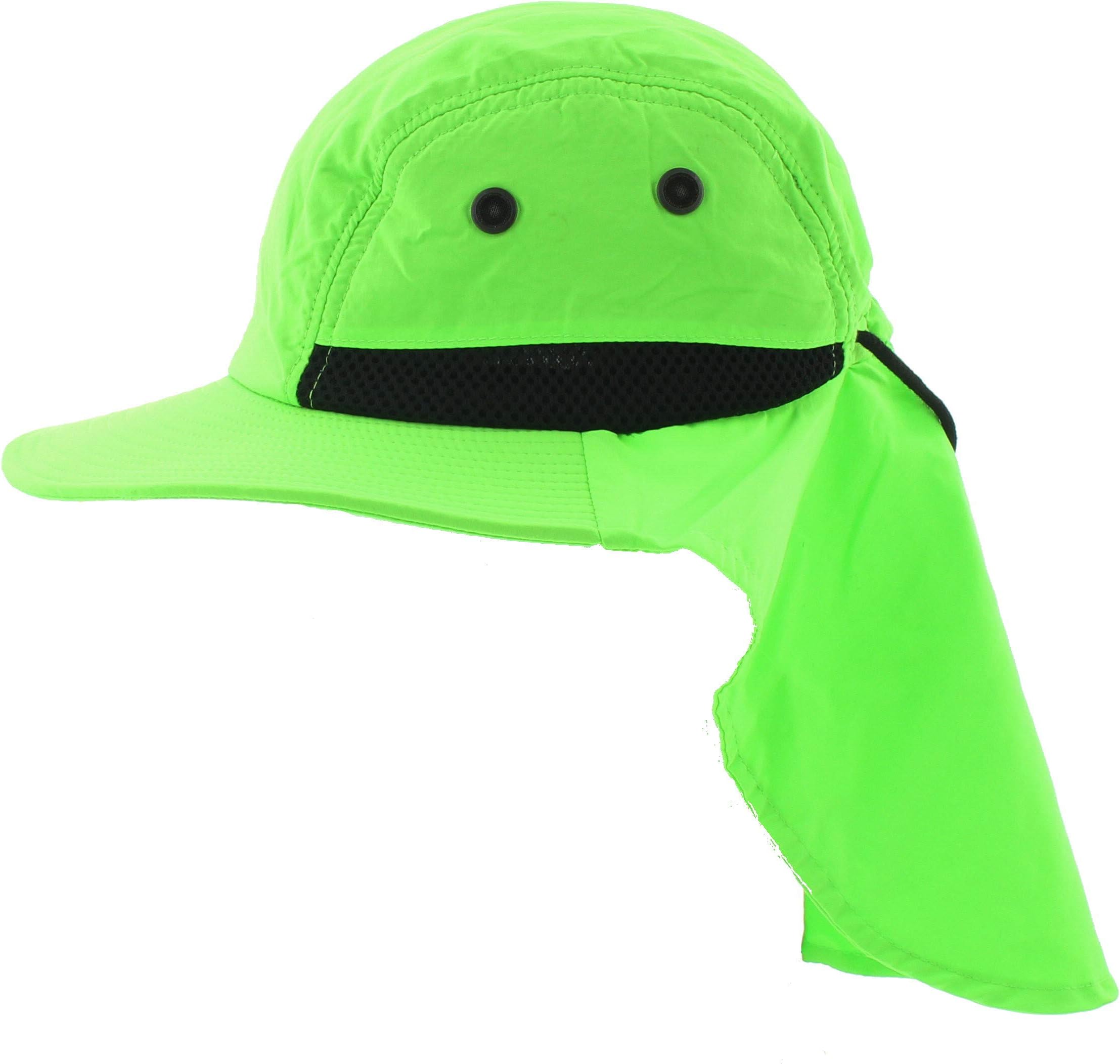 JFH GROUP Outdoor Packable Wide Brim Sun Hat w/Neck Flap Adjustable Headband - Adult and Kids Sizes