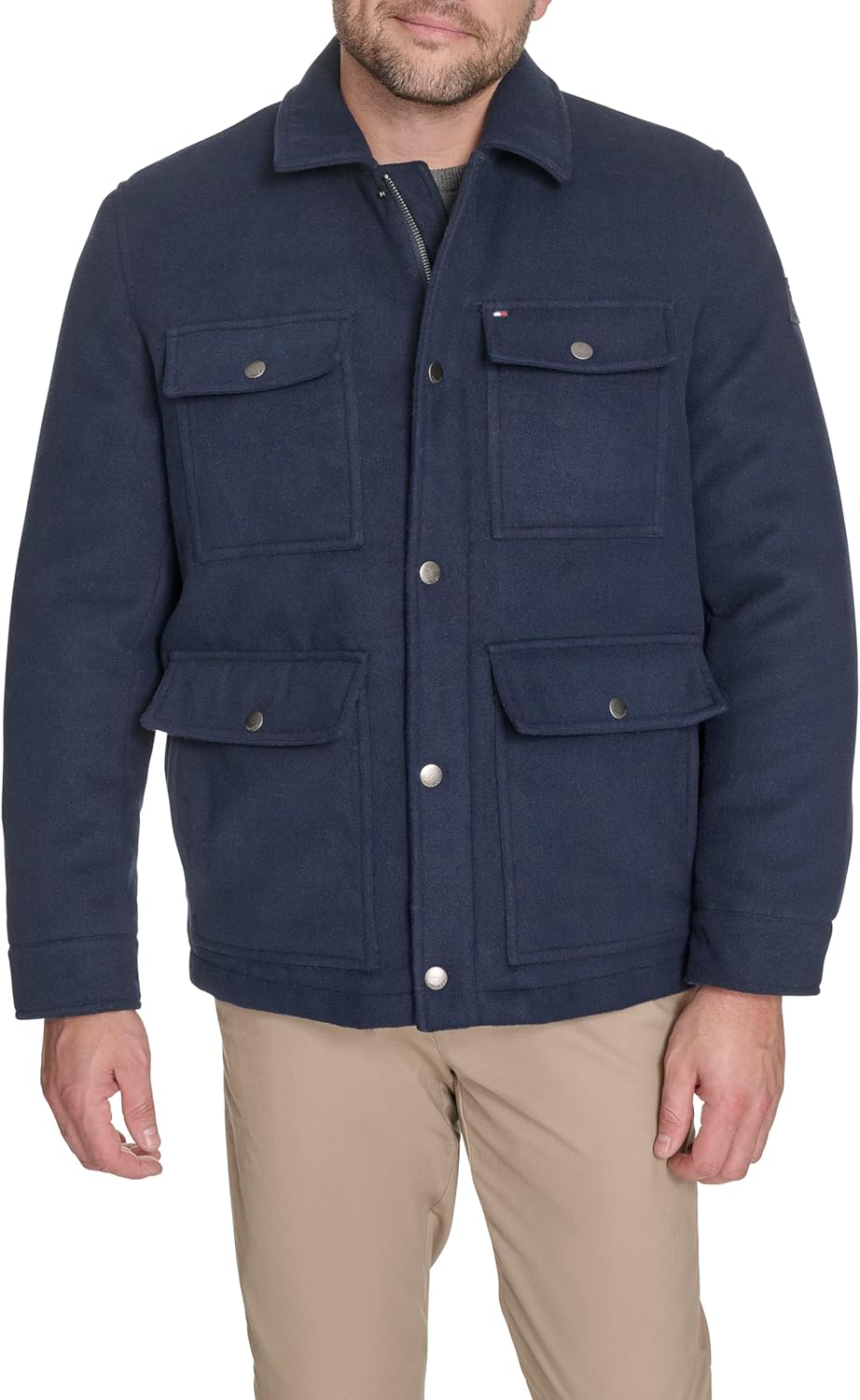 Tommy Hilfiger Men's Wool Blend Four-pocket Field Jacket
