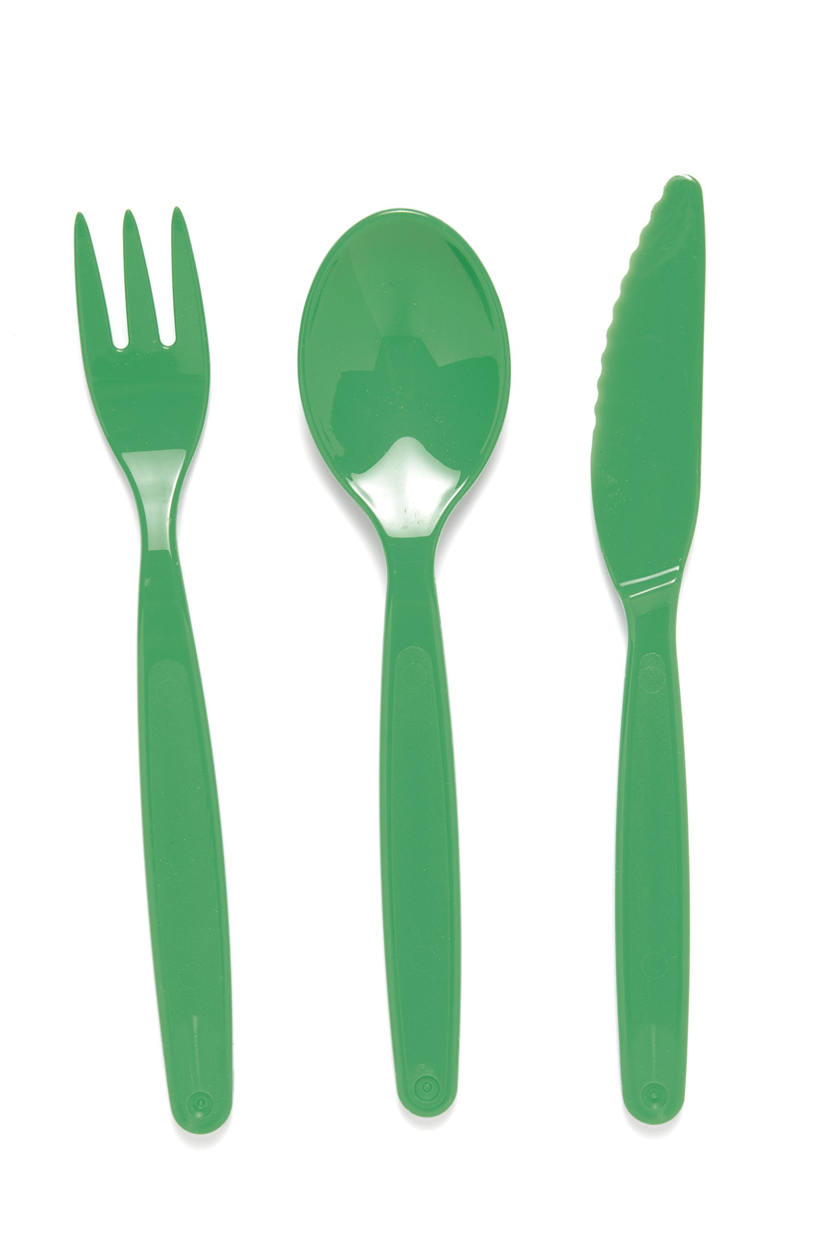 Harfield Small Polycarbonate Cutlery Set Emerald Green 17cm (x4 Sets) Reusable Virtually Unbreakable