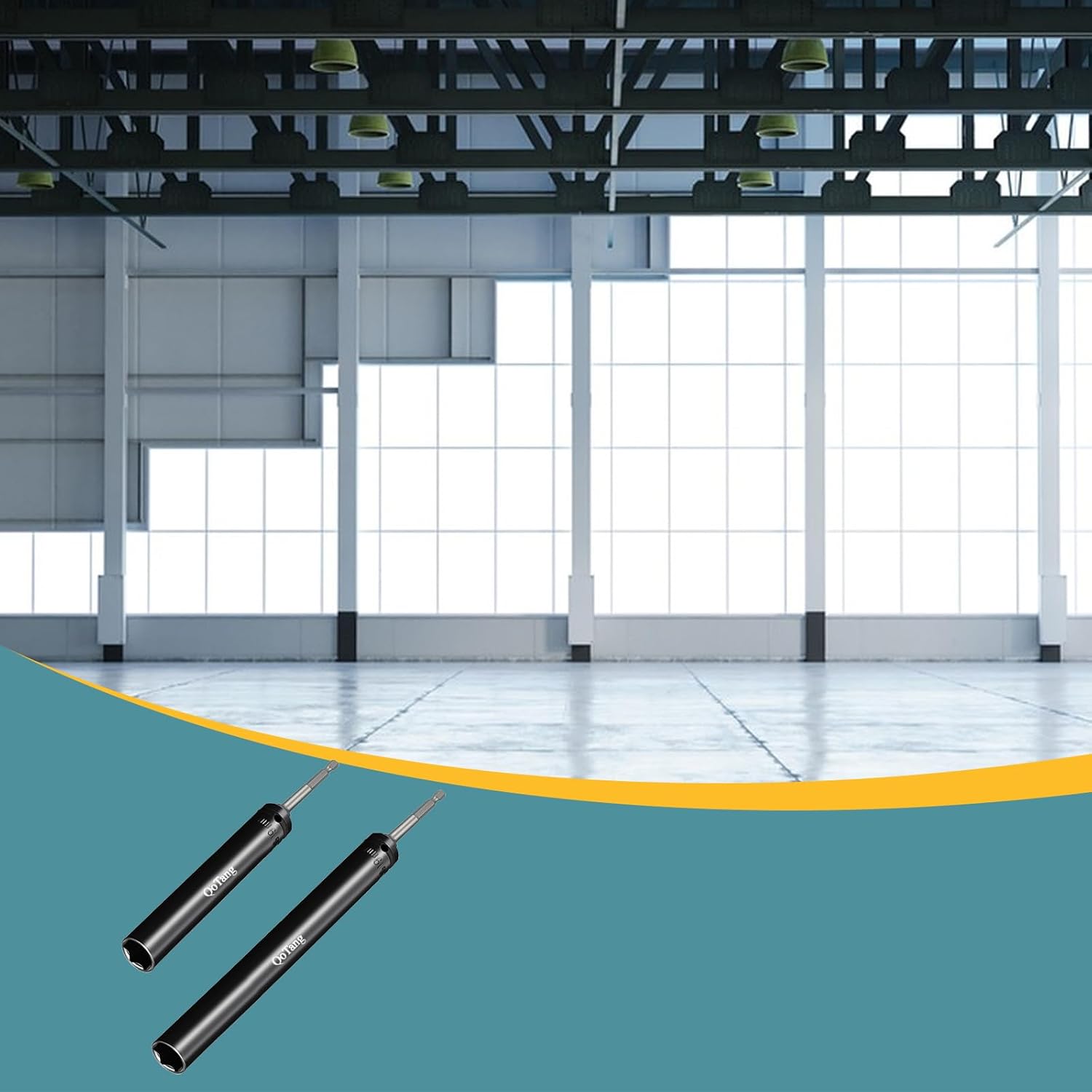 2 PCS Power Nut Driver, Nut Runner Hollow Socket Long Bolt and Ductwork Power Nut Driver for Overhead Fastening Applications Operations (3/4in)