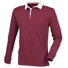 Front Row Mens Premium Long Sleeve Rugby Shirt/Top L Burgundy