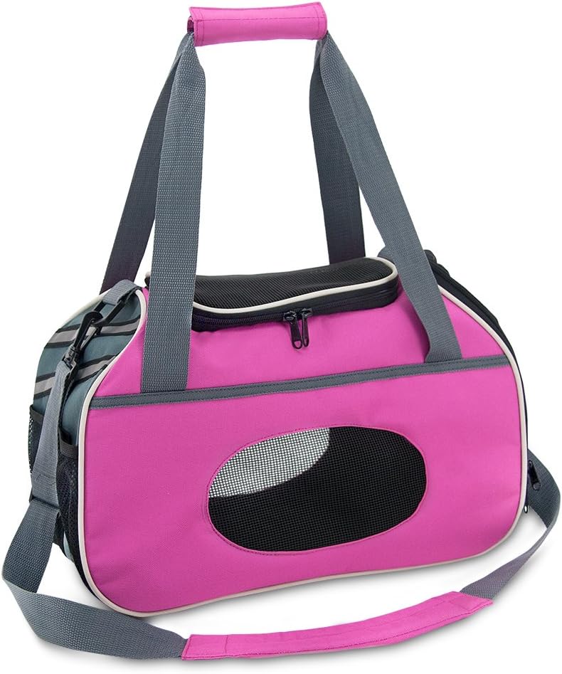 Best Pet Supplies Pet Travel Carrier for Small Dogs and Cats with Ventilation, Fuchsia