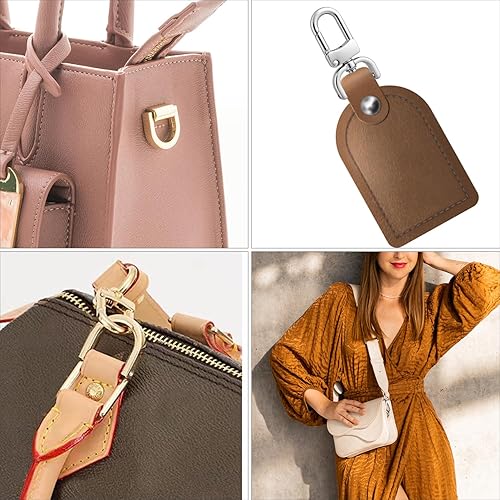 Miniatura 7 de 4 piezas de cierre giratorio de gancho desmontable con 4 anillos en D atornillados para reemplazo de correa de bolso de bricolaje (dorado, 34