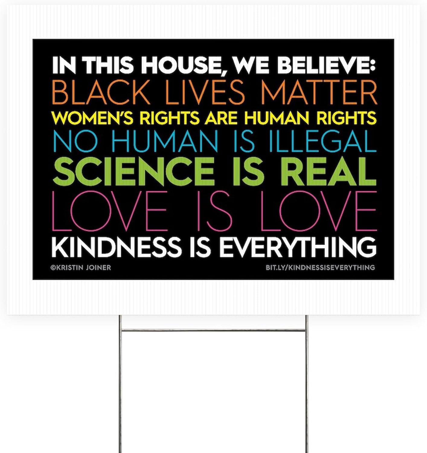 CafePress #Inthishouse Yard Sign Simple Yard Sign, Vinyl Lawn Sign, 22" w x 18" h