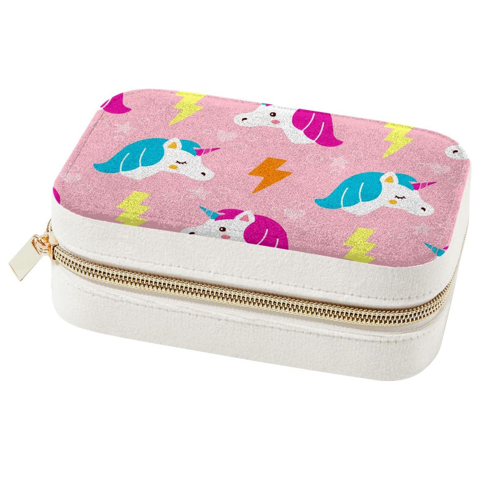 Boîte à bijoux portable licorne anti-nœud pour colliers et bagues
