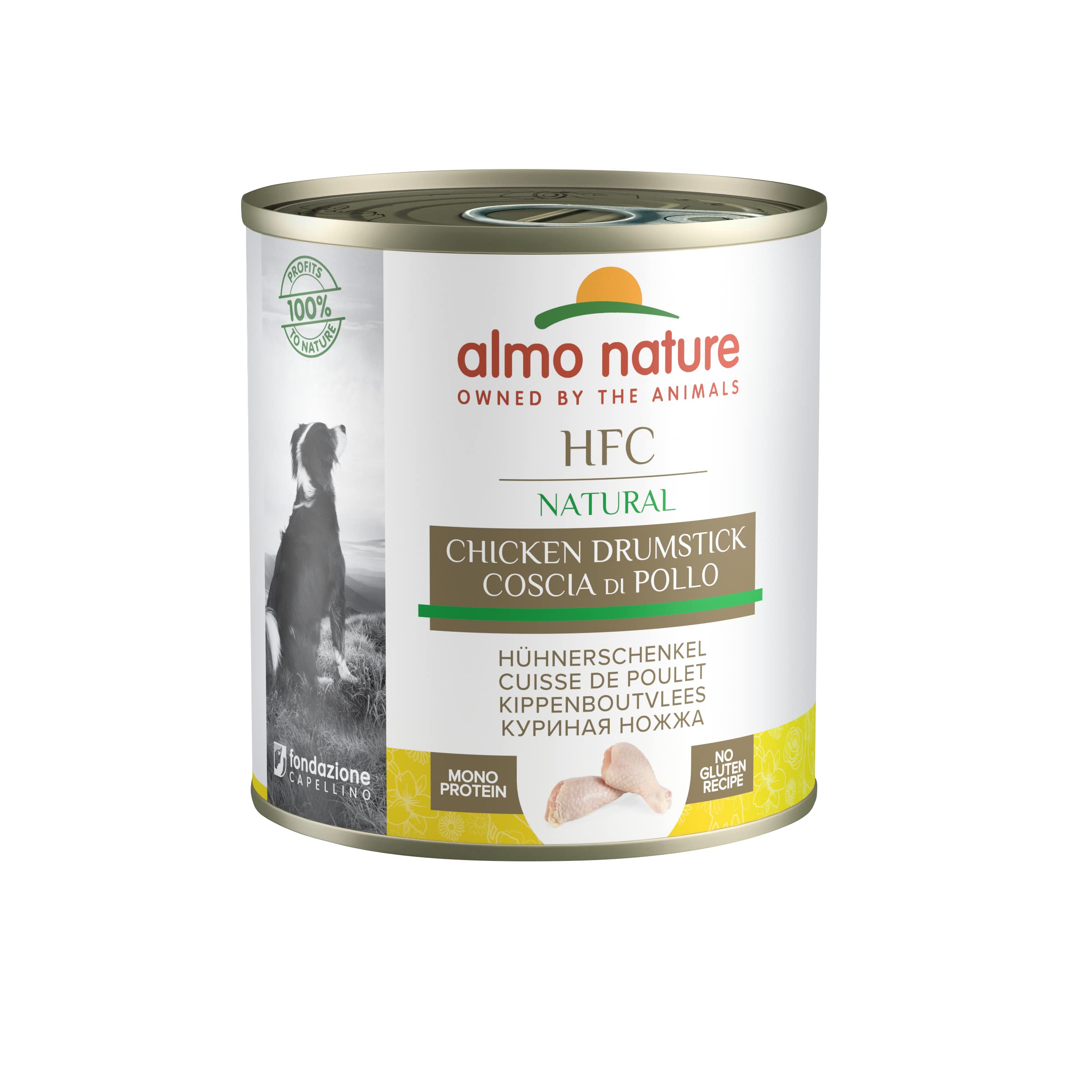 Almo Nature HFC Natural, Alimento Umido per Cani - Coscia di Pollo - Confezione da 3.36 kg (12 x 280 g)