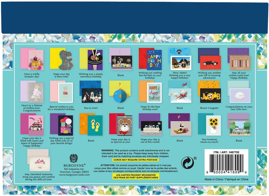 Hand-Crafted All Occasion Greeting Cards, 25 Count