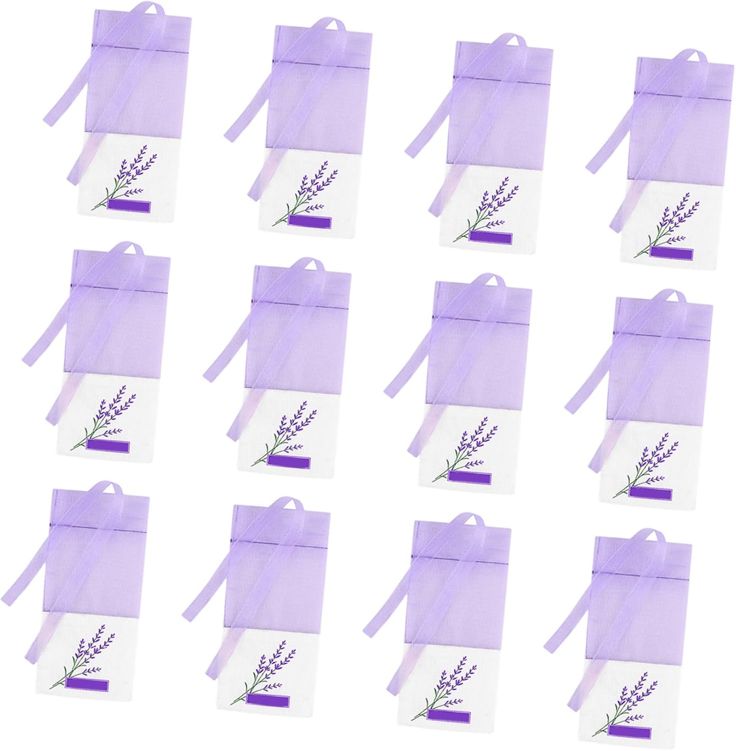 Healifty Lavender Sachet Bags Portable Fragrance Sachets 15pcs Light Purple Cotton Pouch for Closets Wardrobes and Home Air Freshener