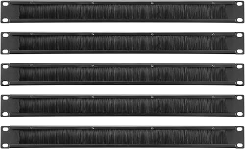 PATIKIL Brush Cable Manager 1U, 19 pulgadas, paquete de 5 paneles horizontales de gestión de cables para rack de servidores de red