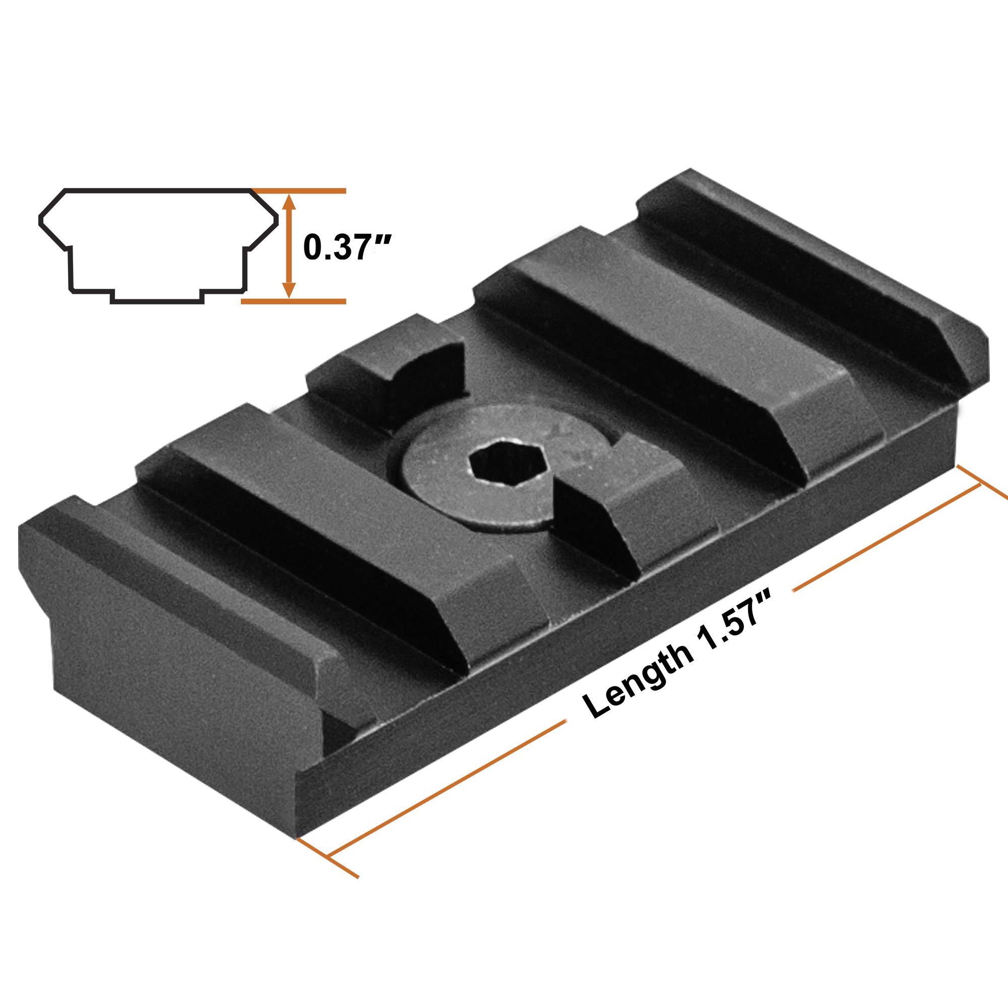 UTG Pro M-LOK 4-Slot Picatinny Rail Section, Black