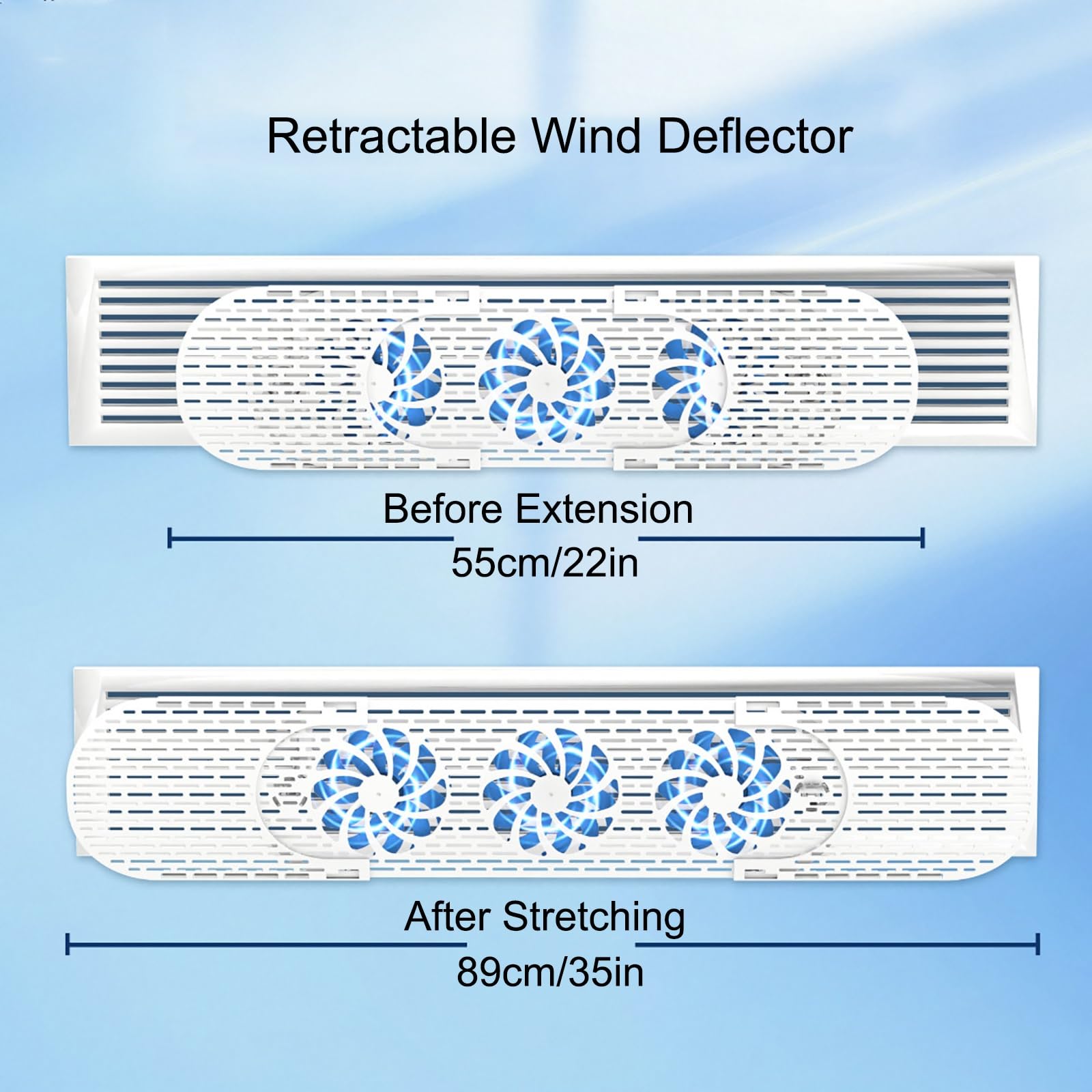 Deflector Aire Acondicionado Retráctil, Deflector de Ventilación para Aire Acondicionado Central, Ángulo Ajustable Libremente, Apto para Uso Tanto en Invierno como en Verano