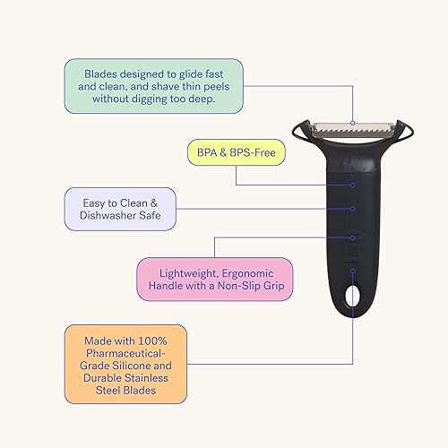 Miniatura 2 de GIR Get It Right Pelador giratorio de alta calidad, pelador de juliana en forma de Y para papas, verduras, frutas y más, rojo