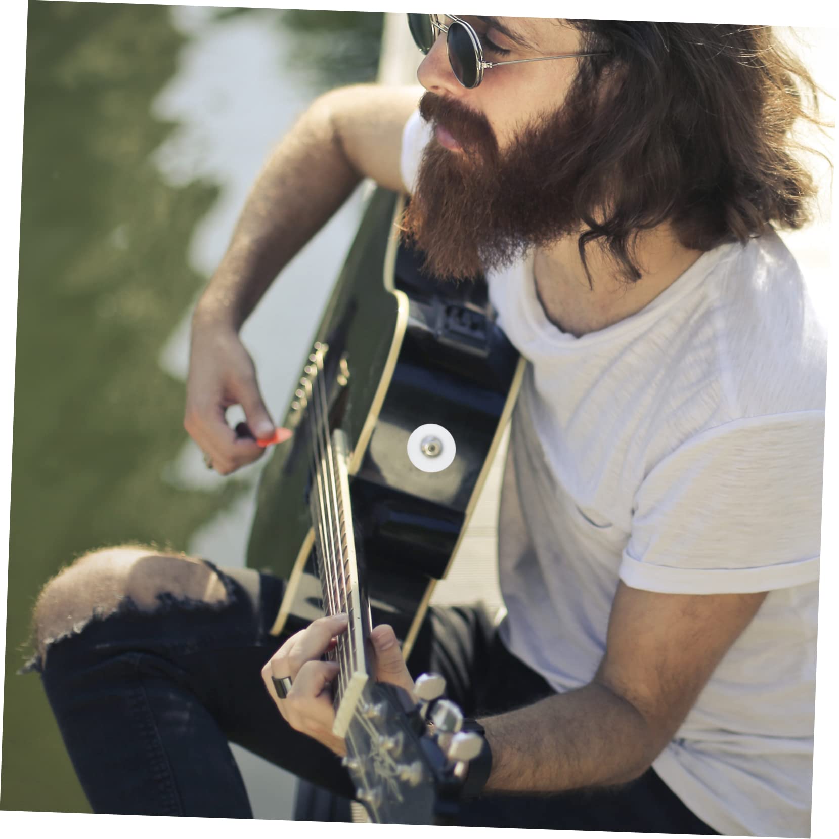 Yardwe 16pcs Guitar Strap Locks Bass Ukulele Locks Anti-skid Guitar Belt Button Set Simple Installation