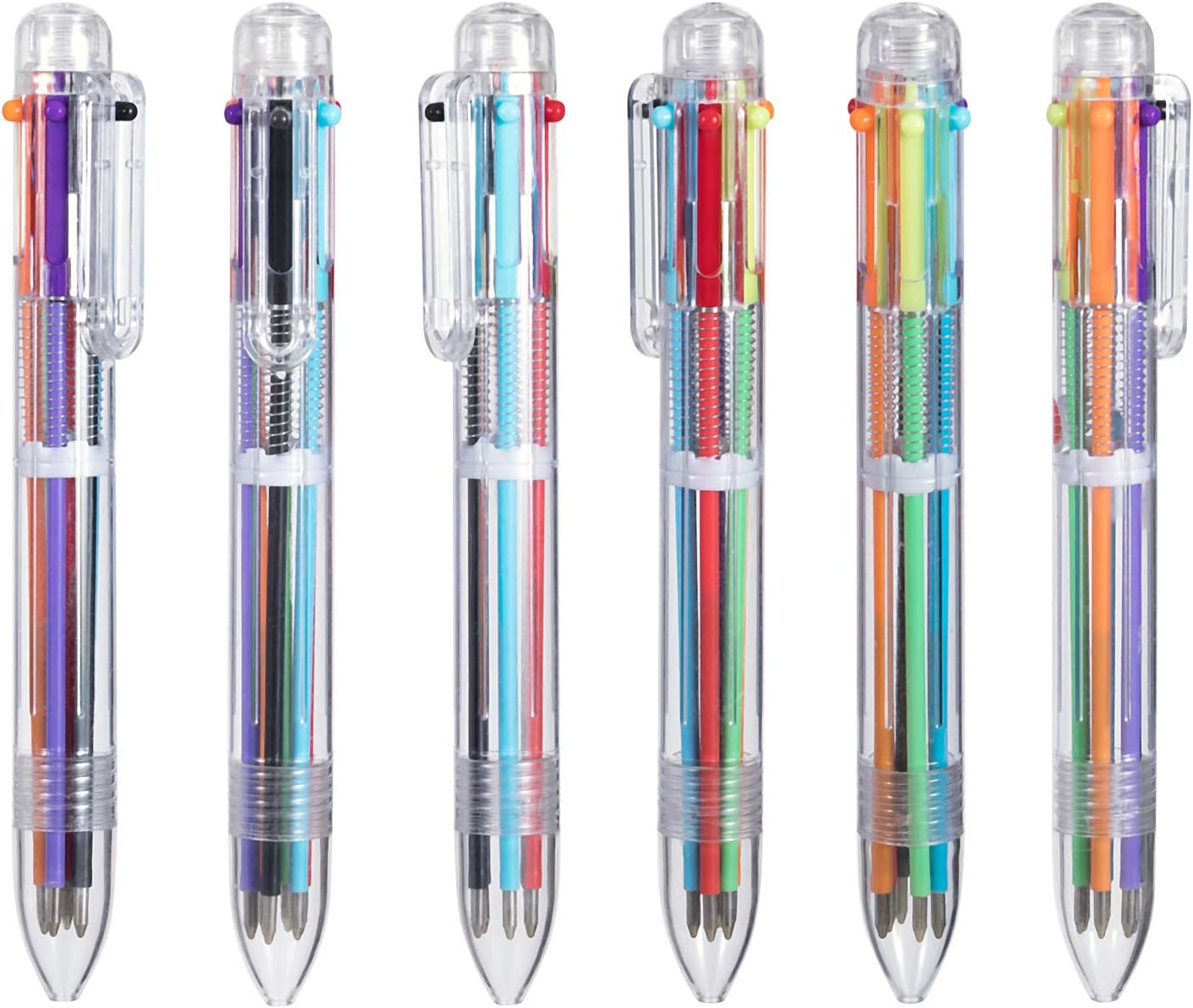 Favourde 22 Pack 0.5mm 6-in-1 Multicolor Ballpoint Pen，6-Color Retractable Ballpoint Pens for Office School Supplies Students Children Gift