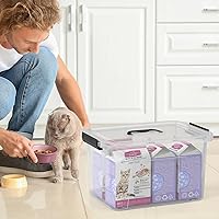 Vista 7 de 6 paquetes de 18 litros de caja de almacenamiento de plástico, contenedores transparentes con tapas y asas