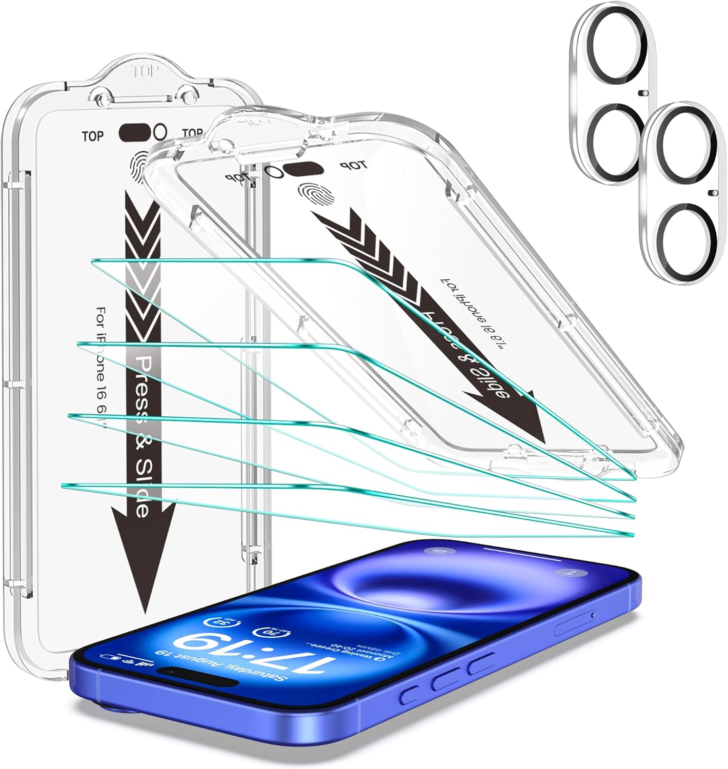 EZ-GLAZ- 4 Pack for iPhone 16 Screen...