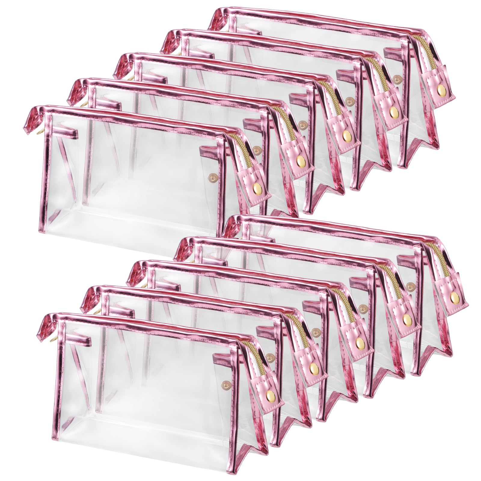 BESARME 10-Pack Clear PVC Makeup Bags