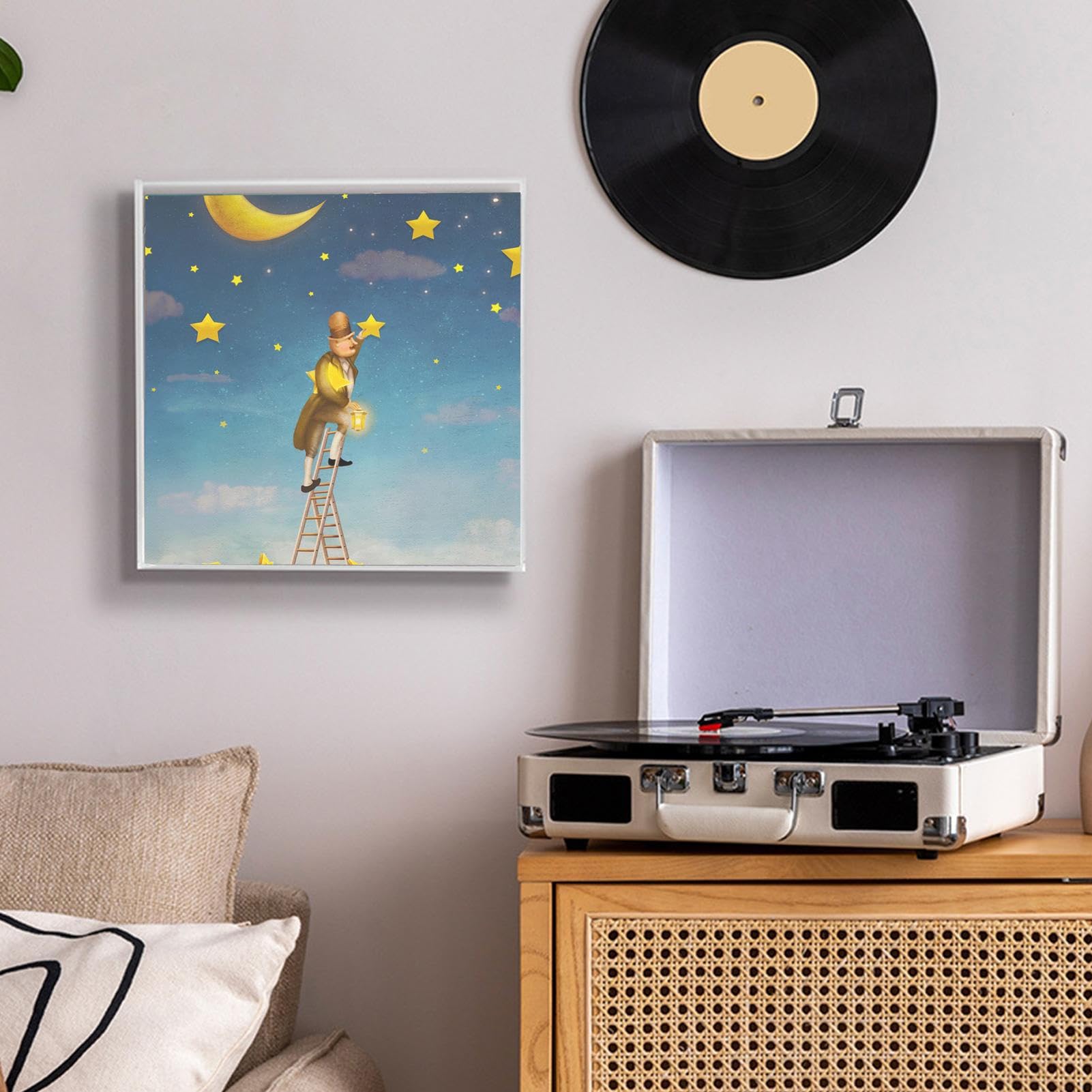 Vetrina per album in acrilico, cornice per pannello scorrevole | supporto per dischi in vinile trasparente, mensola sospesa da parete, ideale per esposizione di decorazioni da parete da coll