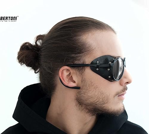 Miniatura 4 de Gafas de sol polarizadas glaciar para montaña senderismo esquí mod Bertoni Cortina Italia color negro brillante