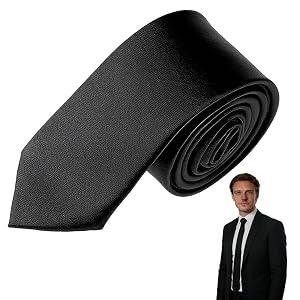 Tie Black 1 Piece 5 cm Wide Plain Elegant Men's Tie for Wedding Business and Formal Occasions