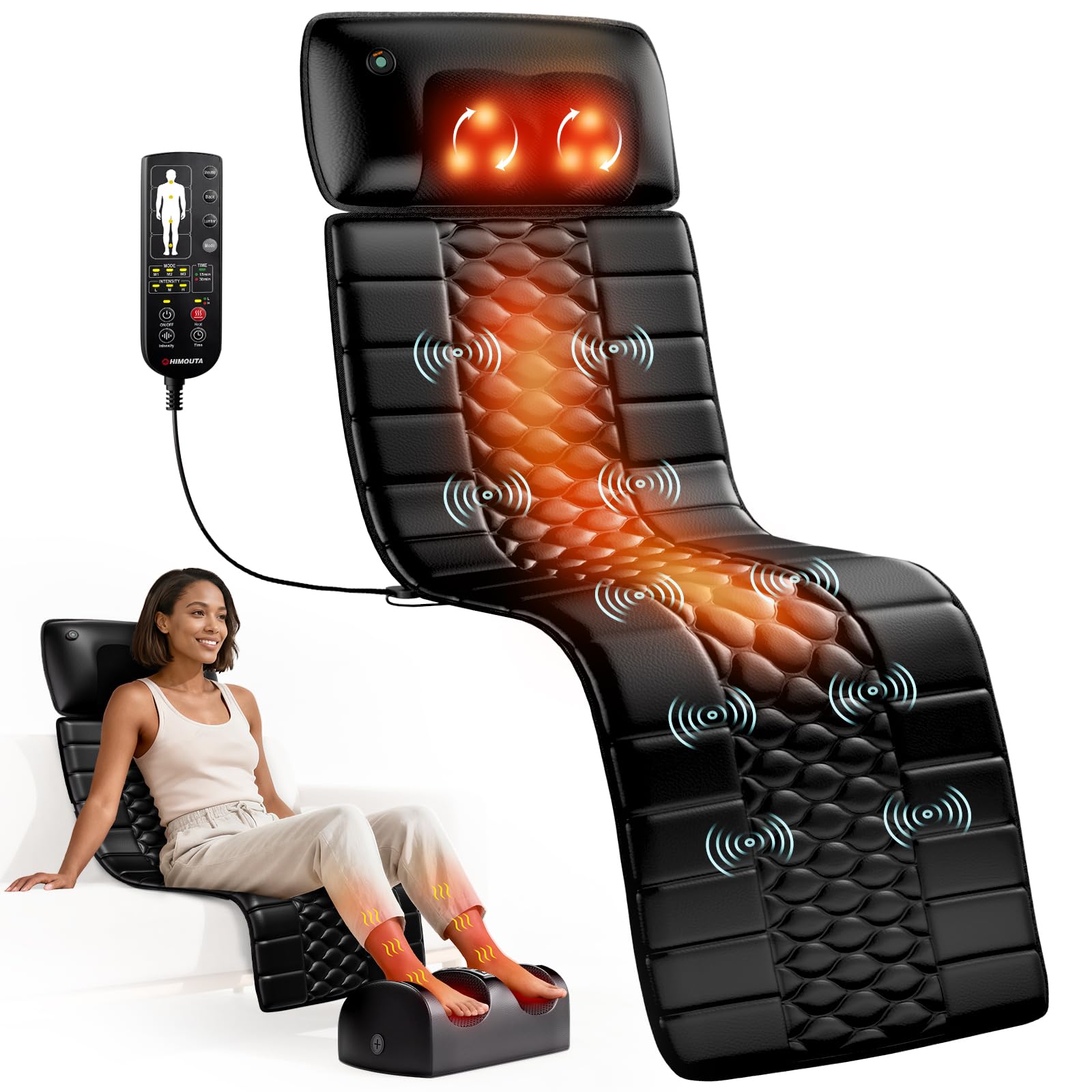 Himouta Massagematte Elektrisch Massageauflage Ganzkörpermassage mit Wärme
