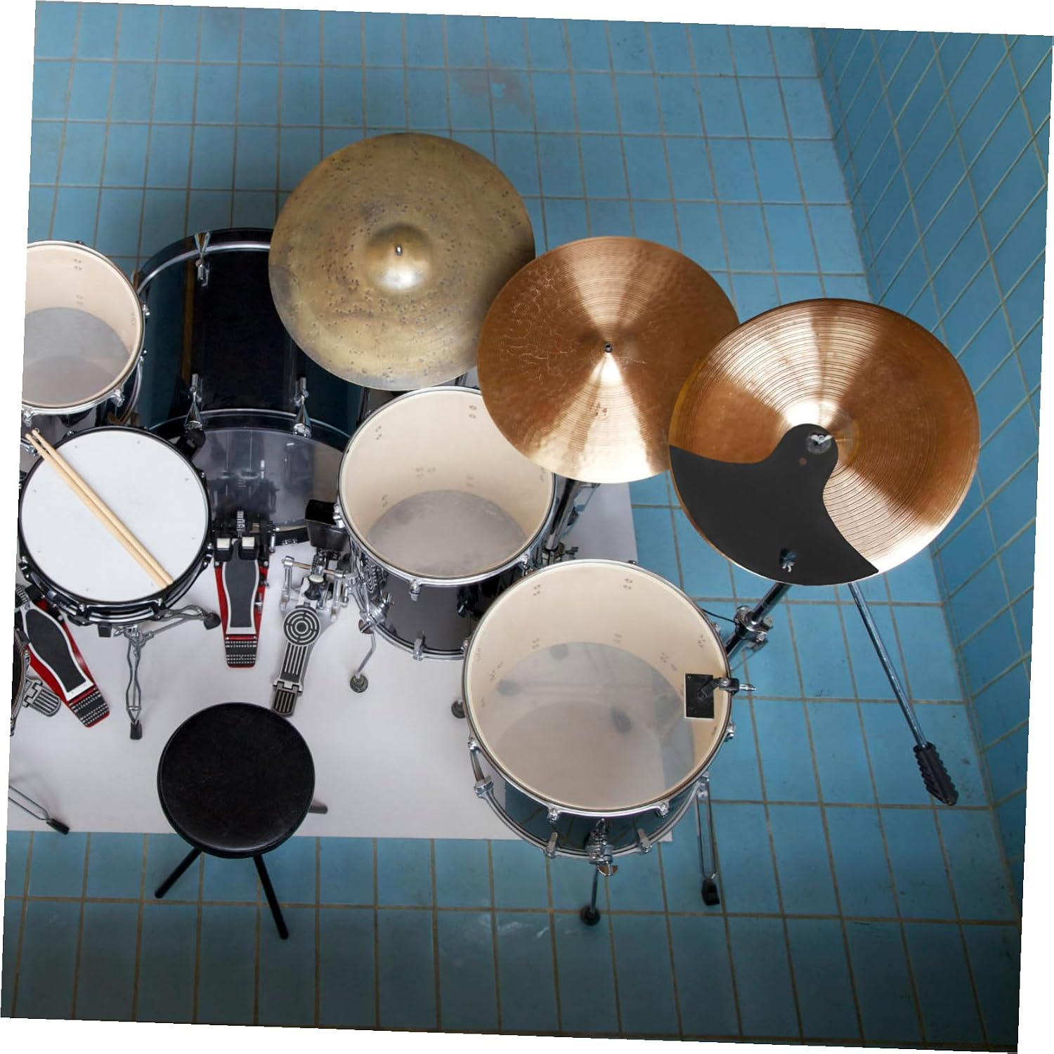 Vaguelly 2Pcs Cymbal Pads 13-Inch Drum Practice Mute Pads for Quiet High Hats Cymbal Muffers Drum Set Accessories
