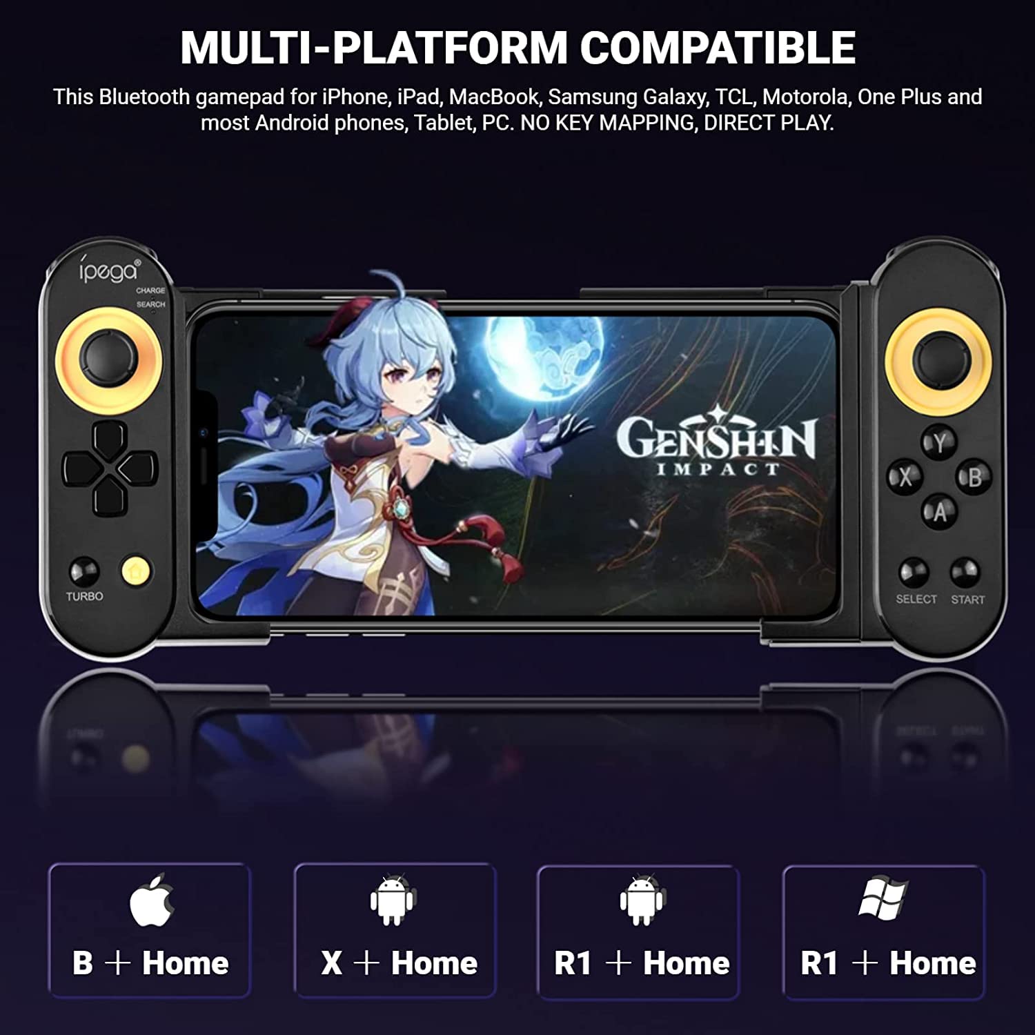 arVin Mobile Gaming Controller for iPhone Android Gamepad with Turbo, 3.5mm Audio Converter, Wireless Game Joystick for iPhone 14/13/12/11/X, iOS, iPad, Samsung Galaxy, TCL, Tablet, PC, Call of Duty