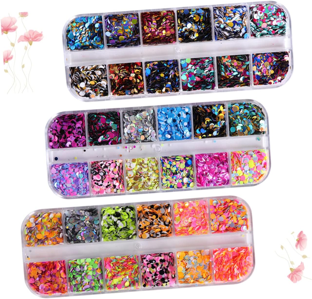 Nail Sequins Round Glitter Paillette Nail Decorations DIY Charm Accessories